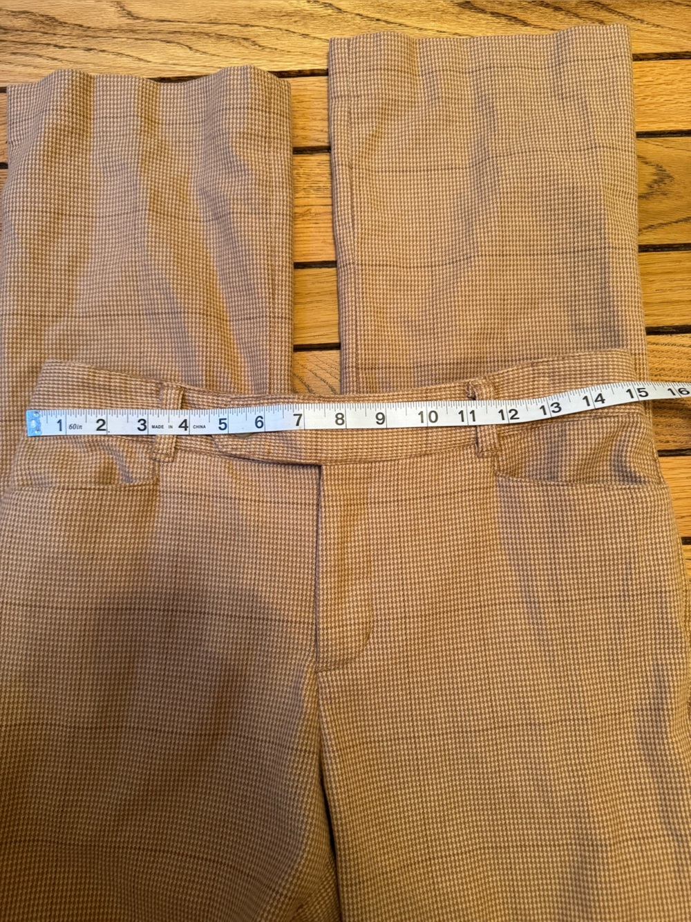 Lauren Ralph Lauren Women's Tan Micro-Check Dress Pants - Picture 5 of 8